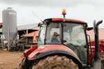 Young boy on tractor 